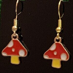 Mushroom Earring, Funny Food Earring, Gift Idea, Food Jewelry, Mushroom Jewelry